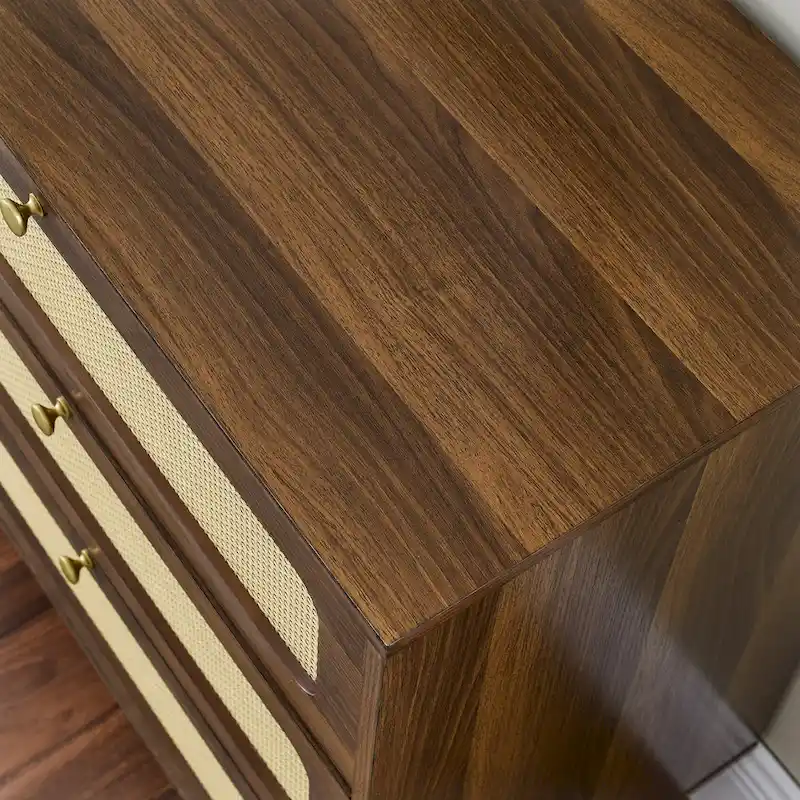 wooden antique six-drawer dresser