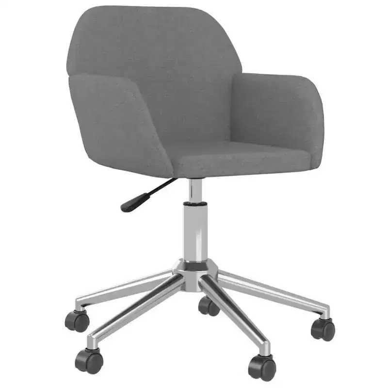 vidaXL Swivel Dining Chairs 2 pcs Light Gray Fabric