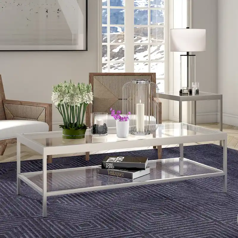 Alexis Metal and Glass Coffee Table