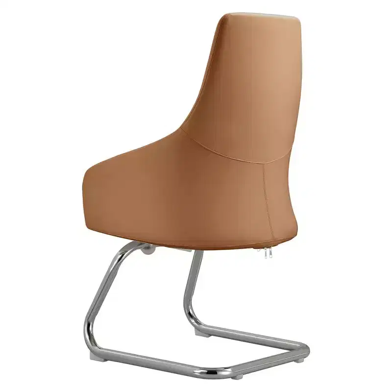 Ergonomic Faux Leather Office Chair Iron Sled Base Adjustable Height 330 lbs Capacity