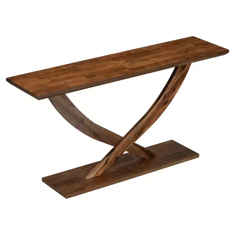 Whisen 57'' Modern Rustic Entryway Console Table, Accent Hallway Table, Slim Sofa Table with Cross-Leg Design, Sturdy Construction