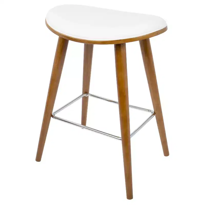 Set of 2 26 Saddle Counter Height Barstools with Faux Leather - LumiSource