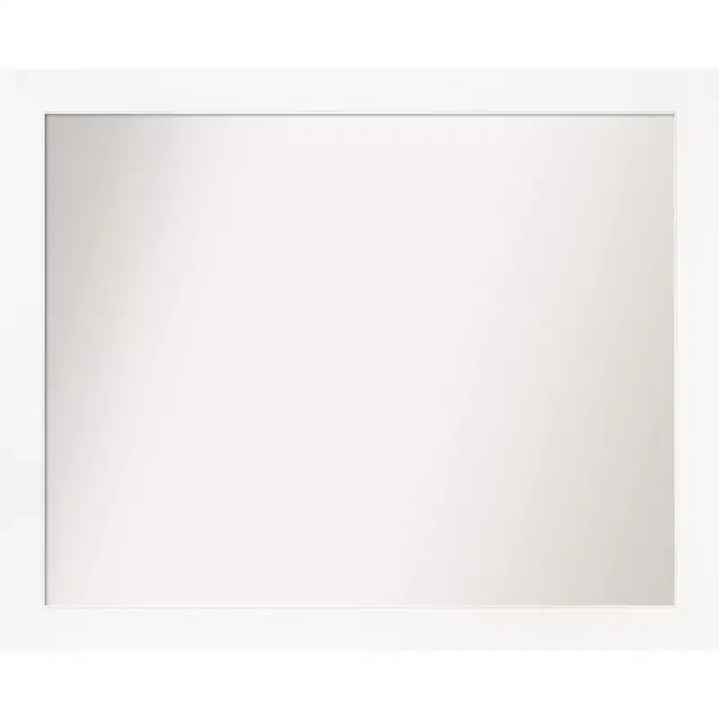 31" x 25" Non-Beveled Cabinet Narrow Bathroom Wall Mirror White - Amanti Art