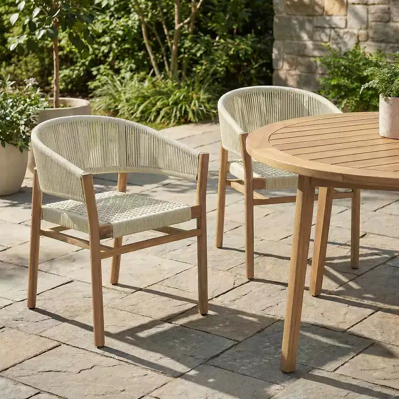 Whisen 2-Piece Outdoor Patio Accent Chair, Garden Conversation Seating Chair Set of 2, Elegant Double Outdoor Woven Chairs