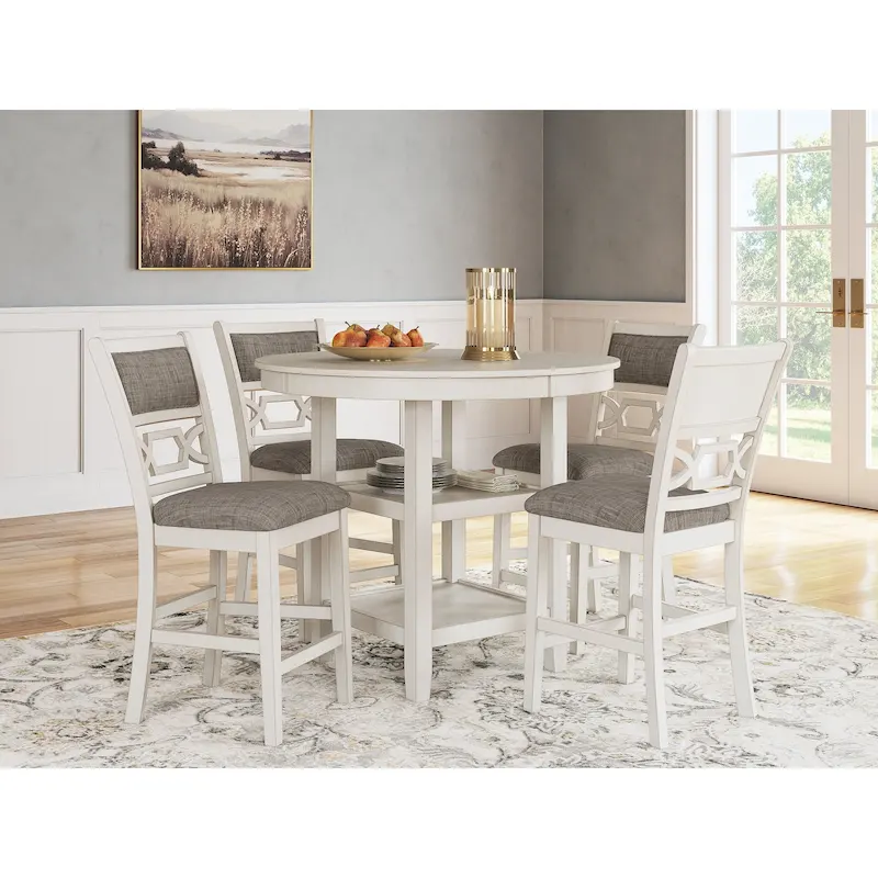 Counter Height Dining Table and Bar Stool Set (Set of 5)