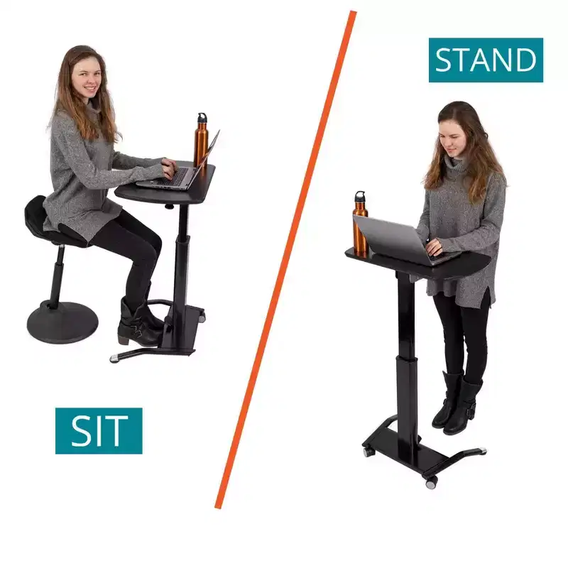 Pneumatic Adjustable Height Tilting Laptop Lectern Podium 25.5