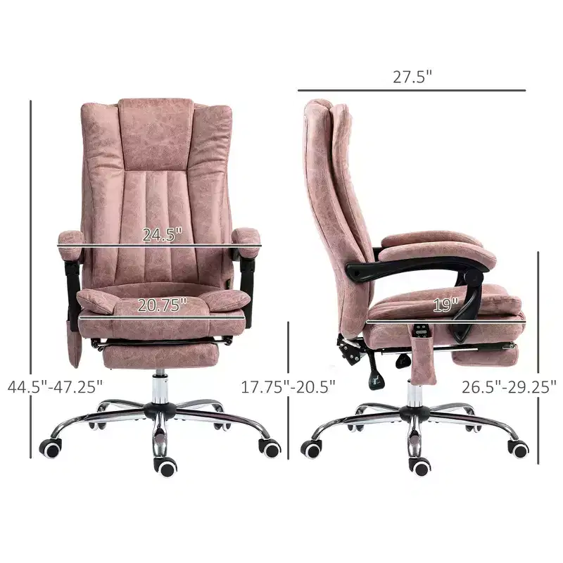 Massage Office Chair with 6 Points and Heat, Reclining Computer Chair with Adjustable Height and Footrest