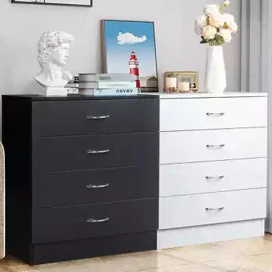 4-Drawer White Particle Board 25.98