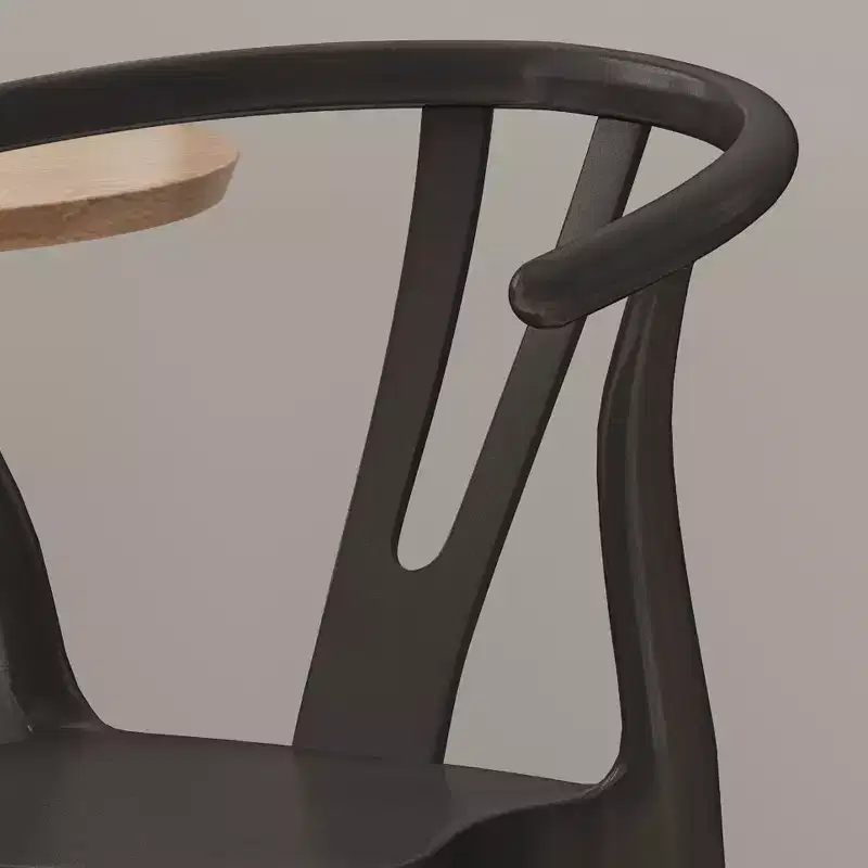 Okak Set of 2 Modern Dining Chairs, Fabric Dining Room Chairs, Upholstered Kitchen Side Chairs with Curved Backrest & Metal Frame