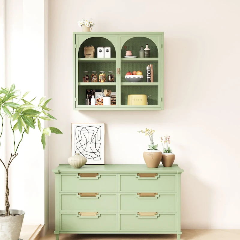 27.56Glass Doors Modern Two-door Wall Cabinet
