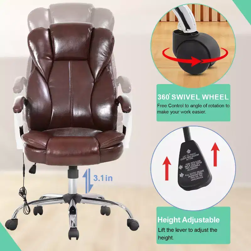 BestMassage Office Chair Executive Chair with PU Leather High Back Desk Chair
