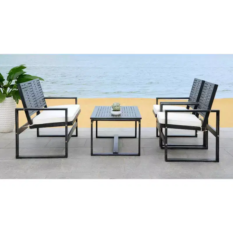Ozark 4 Piece Patio Set - Indoor/Outdoor - FOX6007 - Safavieh Couture