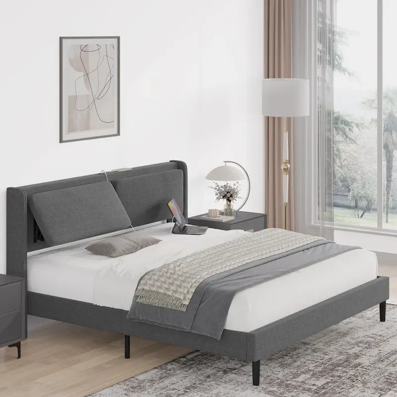 Queen Bed Frame with USB Ports
