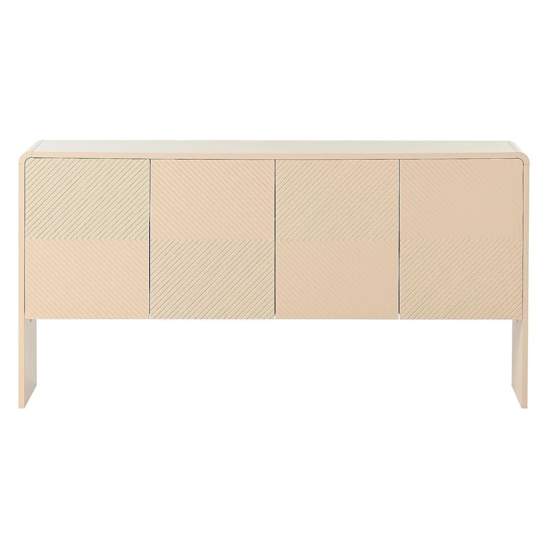 60 Large Storage Cabinet Minimalist Space with 4 Doors Buffet/Sideboard