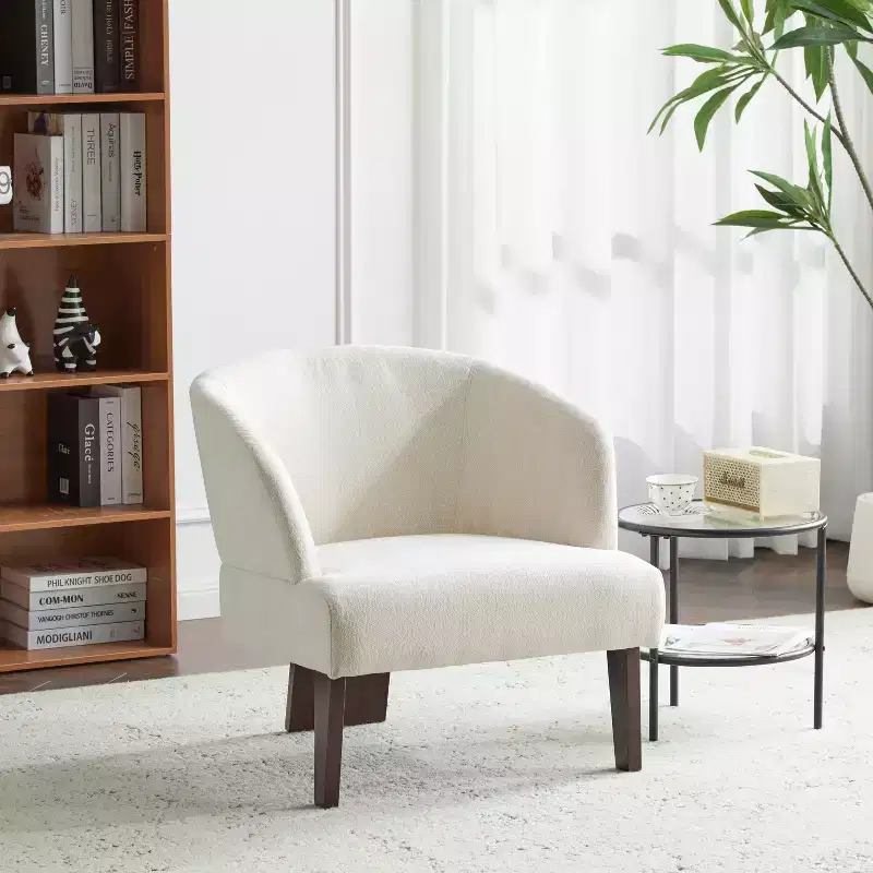 Christopher Knight Home Carla Mid-Century Modern Upholstered Accent Chair with Curved Back