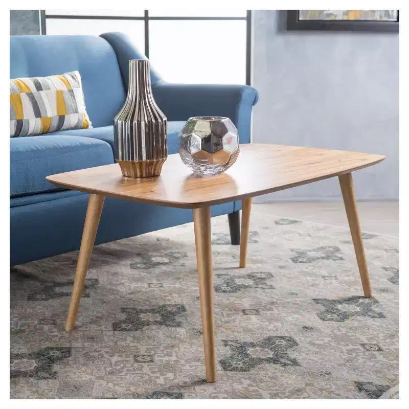 Cilla Coffee Table - Natural - Christopher Knight Home: Mid Century Modern, Mindi Veneer, Rectangle