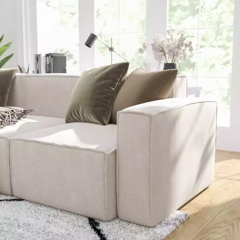 Modular Right Side Chair with Arm Rest, Contemporary Sectional