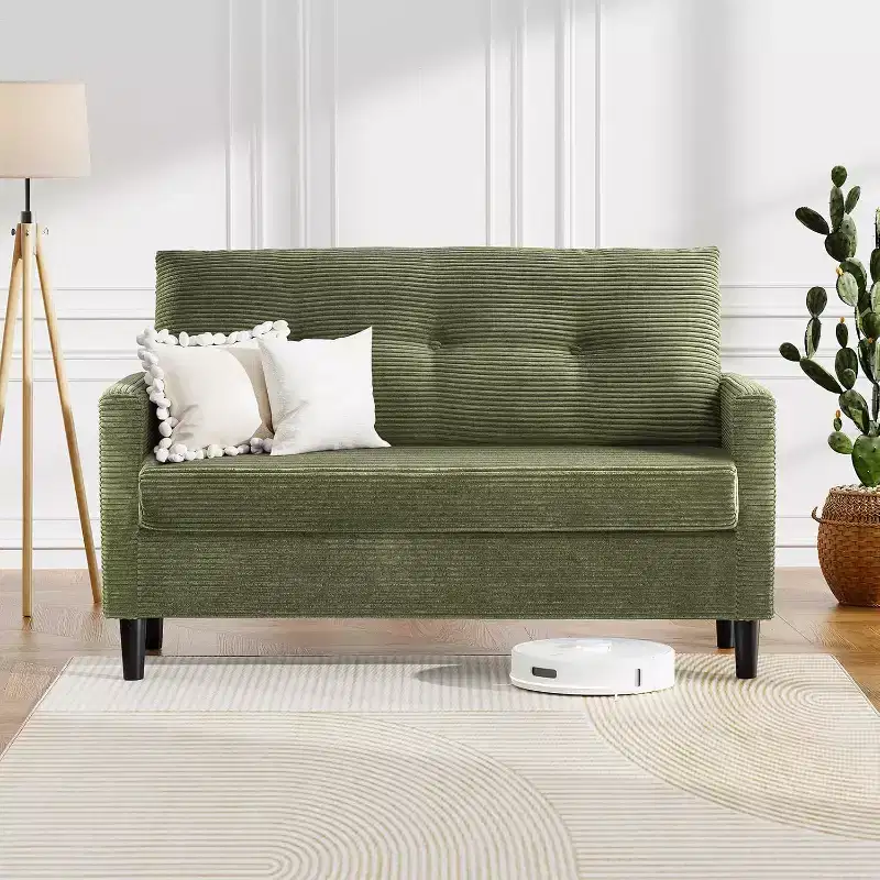 Dyonery 50 Loveseat Sofa,Tool-Free Setup Small Couches,Beige