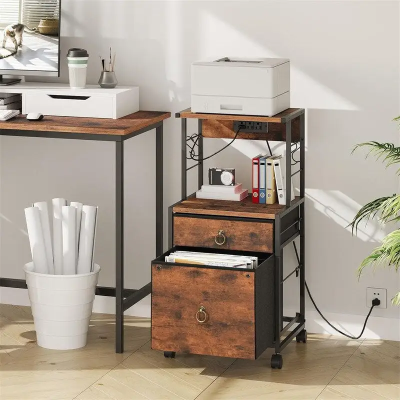 2-Drawer File Cabinet with Power Outlet