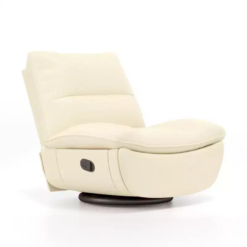 FLEXISPOT XRC7 Recliner Chair for Adults, Faux Leather Oversized Swivel Rocker w/Side Pocket, Cross-Legged Armless Lounge Sofa for Living Room