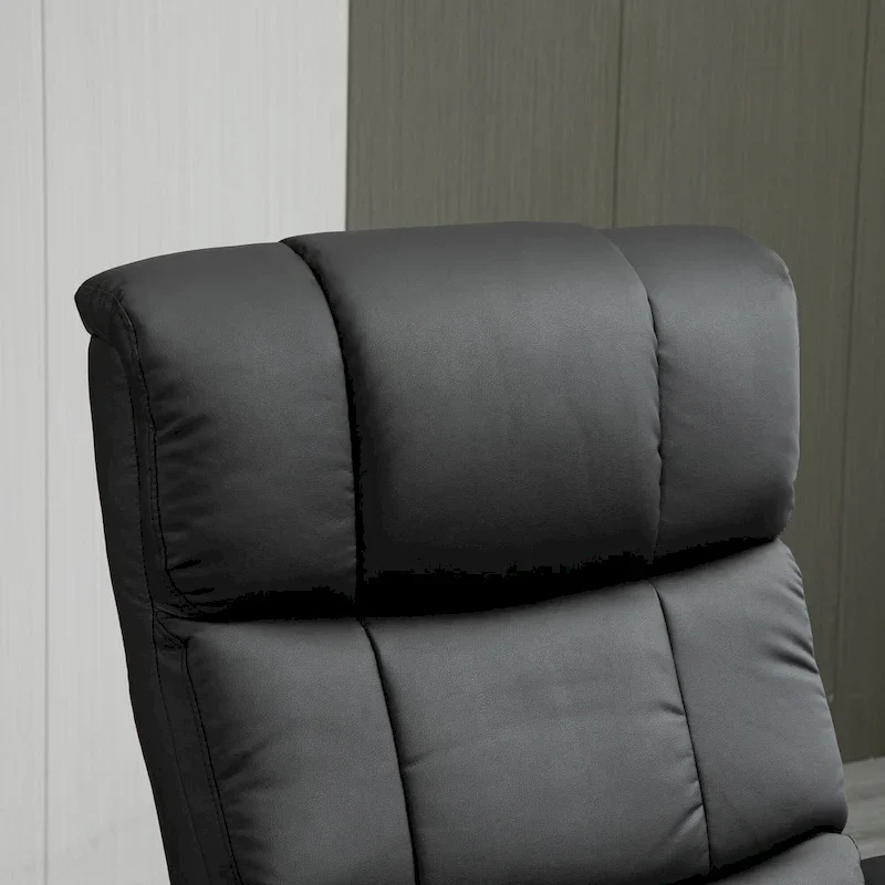 Black 28.8 High Back Swivel Recliner Chair with Ottoman