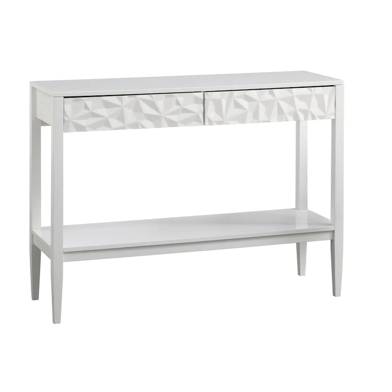 Sofa Table with Geometric Drawer Fronts and Lower Shelf