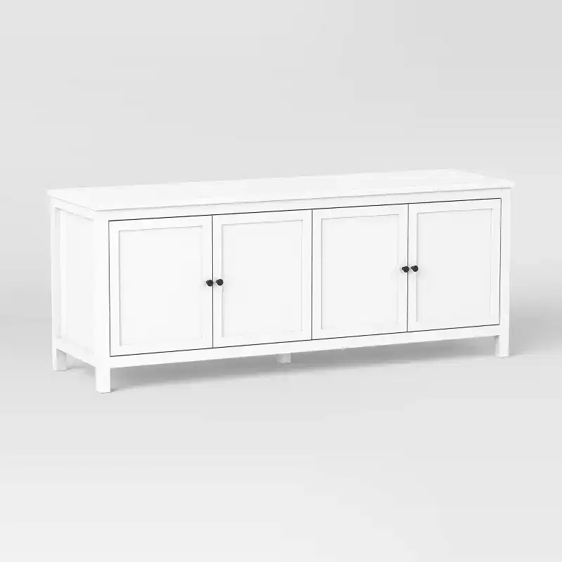 Traditional Storage TV Stand with Doors and Shelves for TVs up to 65" Classic White - Room Essentials™