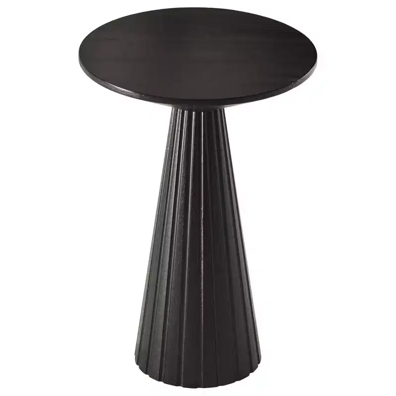 COZAYH Pedestal Small Drink Round Martini Table with Textured Finish and Quick Assembly for Living Rooms or Bedrooms, Holds up to 25 Pounds, Black