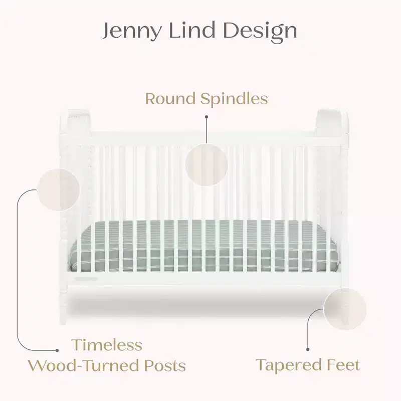 Wood 4-in-1 Convertible Baby Crib 55''W x 30.5''D x 41''H