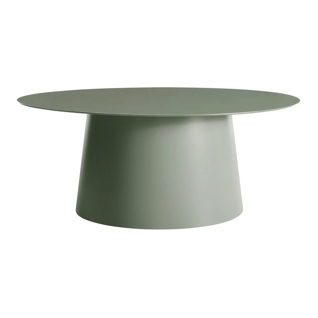 Modern All-Weather Coffee Table with Simple Round Form for Living Room or Patio