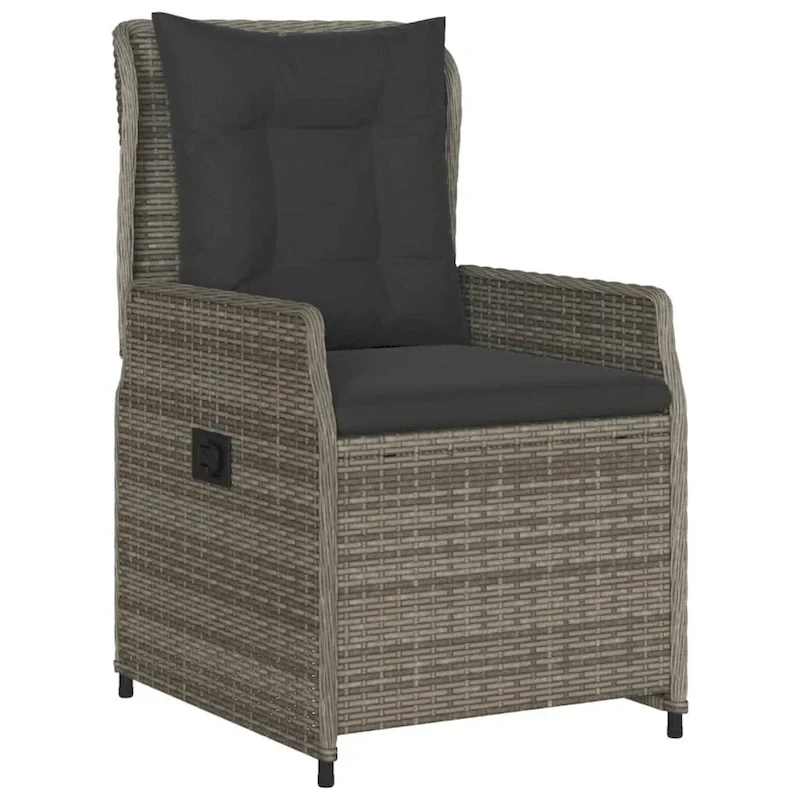 vidaXL Garden Dining Set Grey PE rattan Large Garden Dining Set - 63 x 31.5 x 29.1/ 6