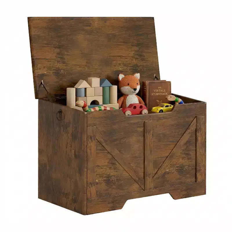 BestMassage 29/39 Retro Wooden Storage Bench Multi-Use Entryway/Bedroom/Living Room Seating & Storage