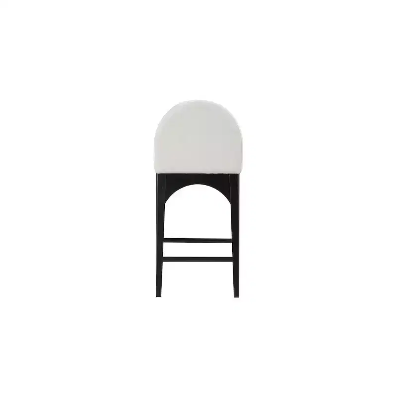 Meridian Furniture,Waldorf Cream Chenille Fabric Stool