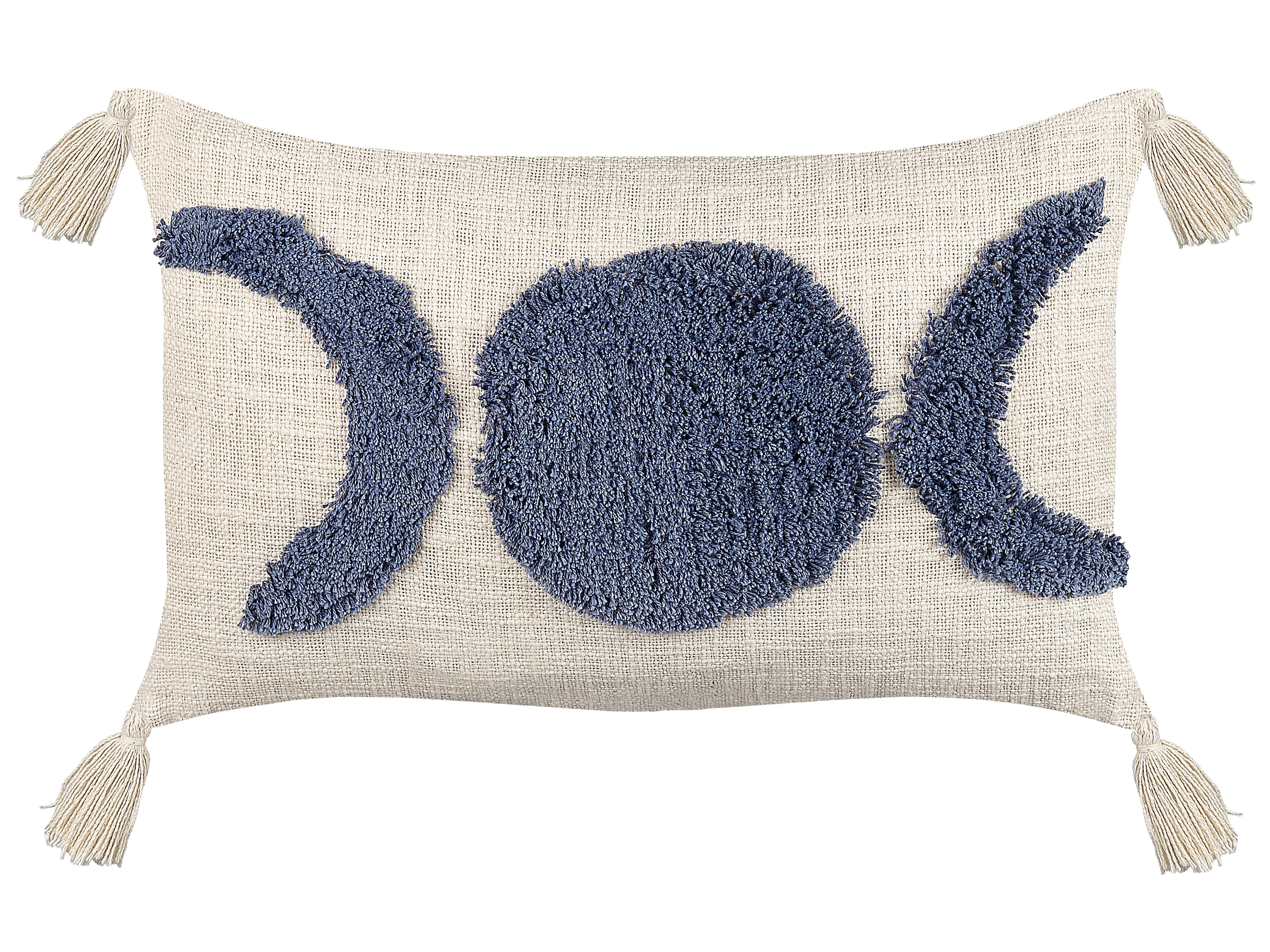 Cuscino decorativo Cotone 55 x 35 cm Beige chiaro Trama geometrica