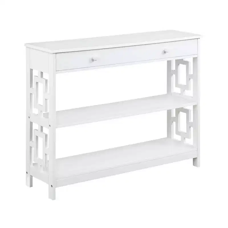Town Square 1 Drawer Console Table with Shelves - Breighton Home