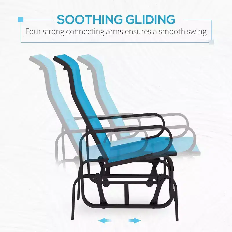 Gliding Lounger Chair, Single Rocker with Lightweight Metal & Mesh Construction
