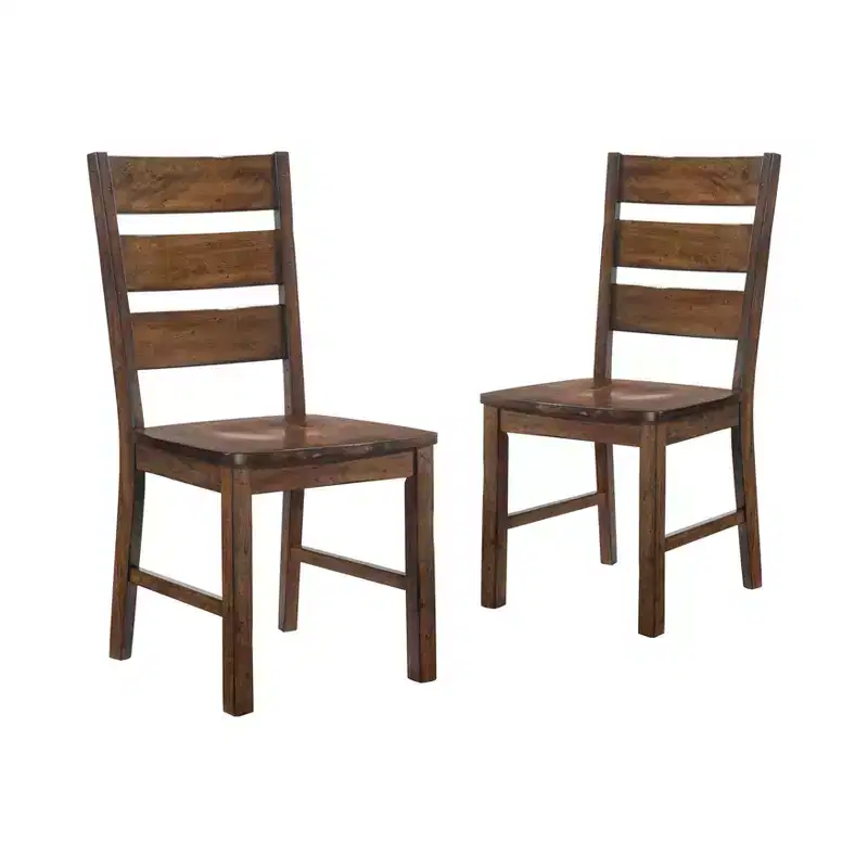 24/7 Shop At Home Kopec Industrial Side Chairs Walnut: Set of 2, Rounded Back Rest