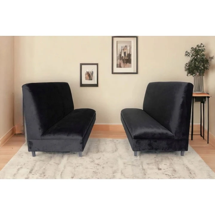 Coast to Coast Sofas Mid Century Modern Seating Booth Velvet Solid Wood Frame Upholstered