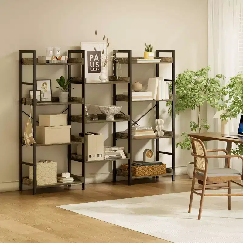 Multi-layer corner bookshelf, detachable corner space-saving bookshelf with multiple hooks