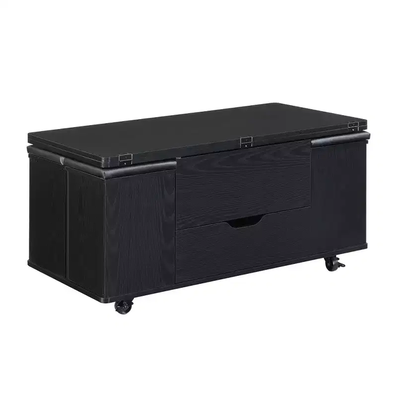 Multi-Function Modern Lift-Top Coffee Table with Hidden Storage, 4 Stools and Casters, Perfect for Modern Living Spaces