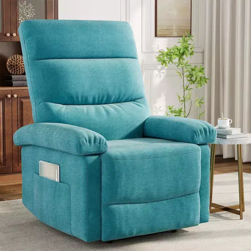 Adjustable Fabric Recliner Chair with Side Pocket