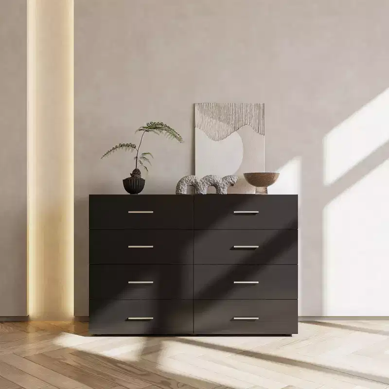 8-Drawer Black Chest of Drawers, 47.24