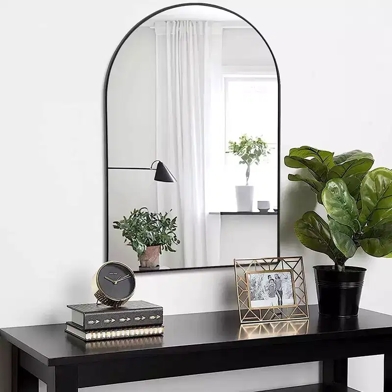 GDFStudio Achara Modern Aluminium Arched Bathroom Wall Mirror