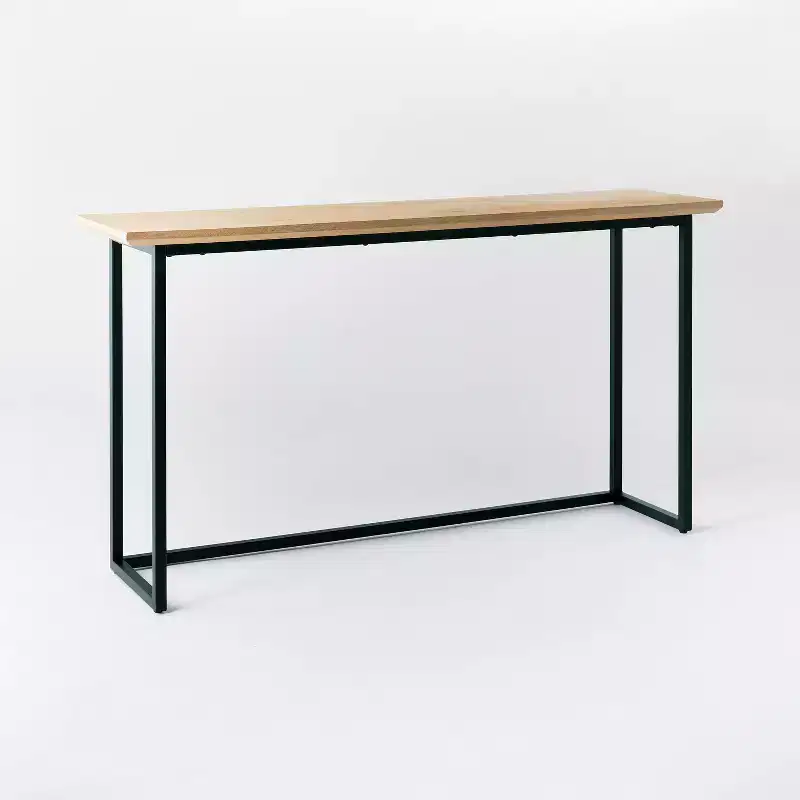 Hidden Hills Mixed Material Console Brown: Entryway Furniture, 60