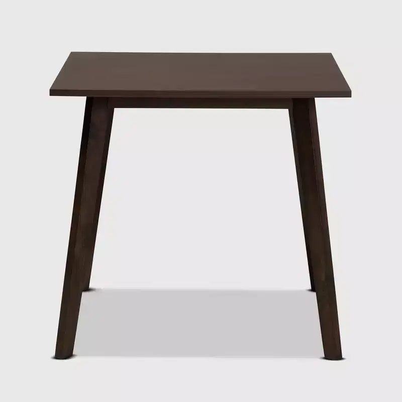 Britte Square Wood Dining Table Dark Brown - Baxton Studio
