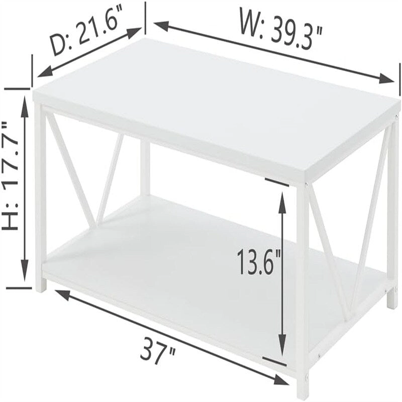 Coffee Table Rustic Wood - 21.6D x 39.3W x 17.7H