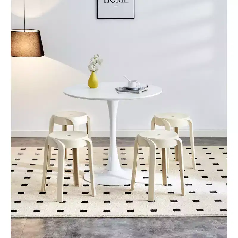 Okak 6 Pack Plastic Dining Stools Nesting Stools, Portable Bar Stool, Indoor Outdoor Flexible Seating Chairs for Classroom Office Home