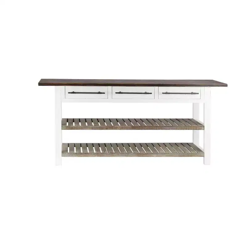 Farmhouse Wood Rectangle Console Table White