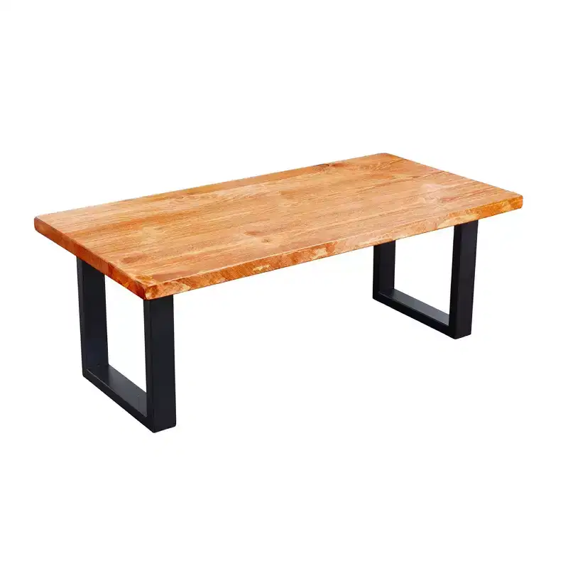 Pipe Decor Skyline Sunset Cedar Solid Wood Coffee Table with 18 in. Landscape Legs