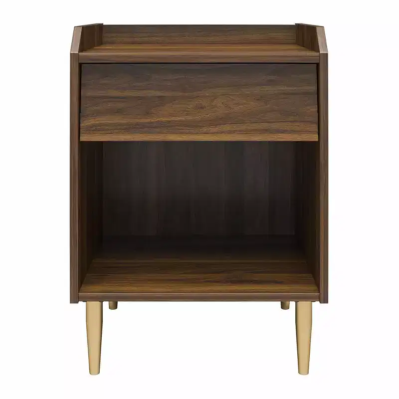 Kids' Mid-Century Modern Nightstand with Drawer, Walnut